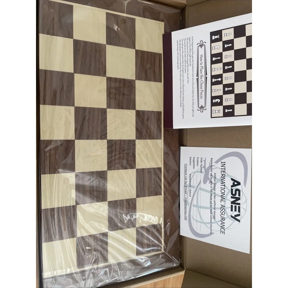 ASNEY Upgraded Magnetic Chess Set, 12” X 12” Folding Wooden Chess Set New Unopen